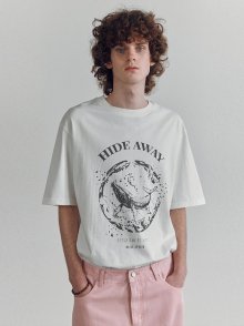 Whale Print T-Shirt in White VW2ME806-01