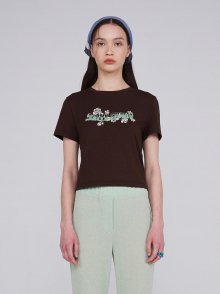 RAIVE STUDIO CROPPED T-SHIRT in Brown VW2ME126-93