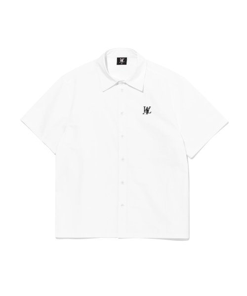 우알롱(WOOALONG) Signature essential half shirt - WHITE