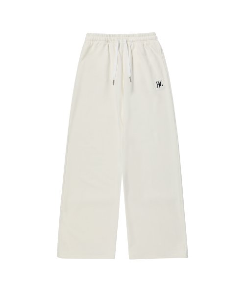 우알롱(WOOALONG) Signature relax wide pants - CREAM - 사이즈