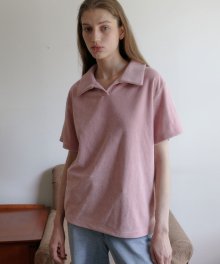 Terry Collar T-Shirts (Indi Pink)