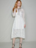 쏘리, 투 머치 러브(SORRY, TOO MUCH LOVE) Pintuck Lace Oganza Dress_White
