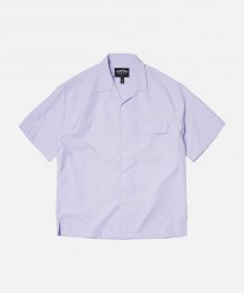 FLAP POCKET OPEN COLLAR SHIRT _ PURPLE