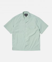 FLAP POCKET OPEN COLLAR SHIRT _ MINT