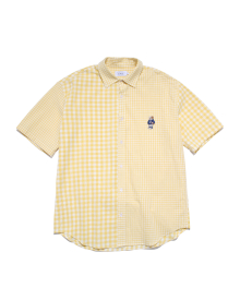 (CRAZY PATTERN) EMBROIDERY UNIVERSITY DAN SS SHIRT YELLOW