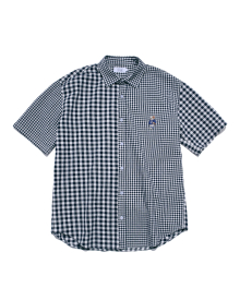 (CRAZY PATTERN) EMBROIDERY UNIVERSITY DAN SS SHIRT NAVY