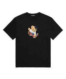 SKATEBOARD BEAR  오버핏 반팔 티셔츠 (VNDTS236) 블랙