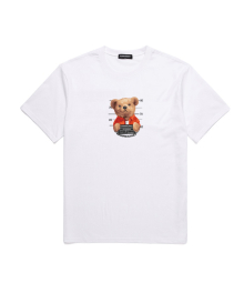 TSUNDERE BEAR 오버핏 반팔 티셔츠 (VNDTS239) 화이트