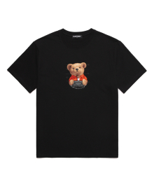 TSUNDERE BEAR 오버핏 반팔 티셔츠 (VNDTS239) 블랙