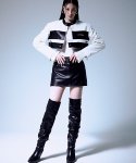 낫노잉(NOTKNOWING) Low-rise Croc Leather Skirt (BLACK)