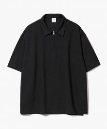 Collar Zip T-Shirts [Black]