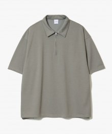 Collar Zip T-Shirts [Boston Khaki]