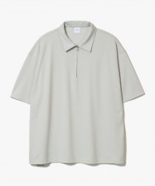Collar Zip T-Shirts [Grey]