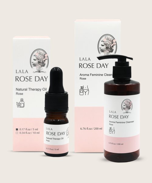 라라 로즈데이 아로마 여성청결제 200 ml 와 천연 이너퍼퓸 세트구성