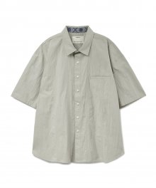 Split Wrinkle Half Shirts Misty Gray