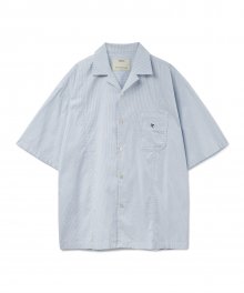 Open Collar Half Shirts (Cotton) Light Blue