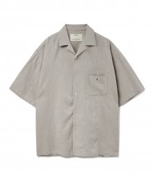 Open Collar Half Shirts (Linen) Harbor Mist