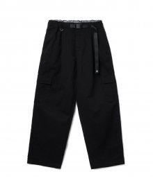 Fold Hem Cargo Pants Black