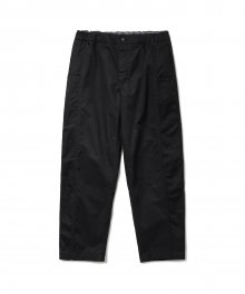 Front Split Nylon Pants Black