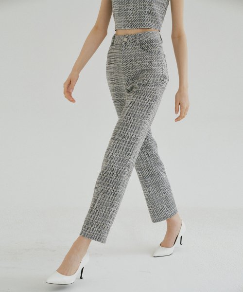TWEED STRAIGHT PANTS