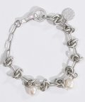 SILVER pearl layered bracelet(PA009)