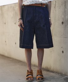 INDIGO Cutoff wide bermuda pants(PB102)