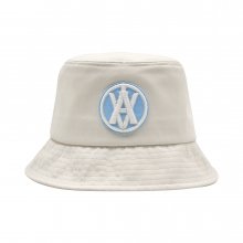 A LOGO CIRCLE EMBLEM EMBOSSING PATCH BUCKET HAT CREAM