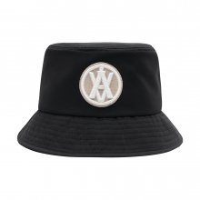 A LOGO CIRCLE EMBLEM EMBOSSING PATCH BUCKET HAT BLACK