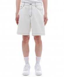 CARPENTER DENIM SHORTS (IVORY)