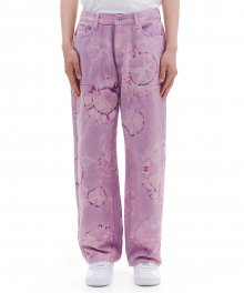 DOUBLE KNEE DENIM PANTS (PURPLE)