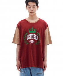 CROWN OVERSIZED T-SHIRTS (BURGUNDY)