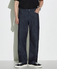 Minimal wide jeans - 논페이드 로우인디고