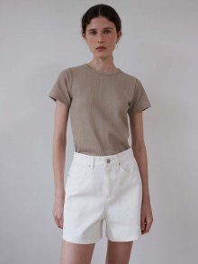 Rip crop t-shirt (beige)