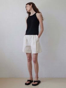 Halter linen sleeveless (black)