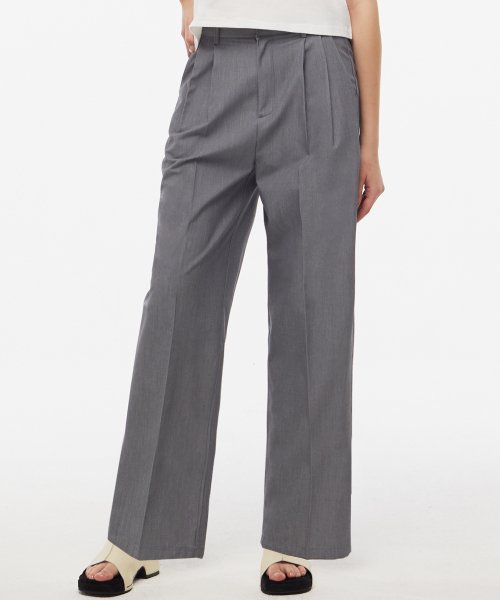 MUSINSA | MATCHGLOBE Two-Tuck Wide Pants (Gray)