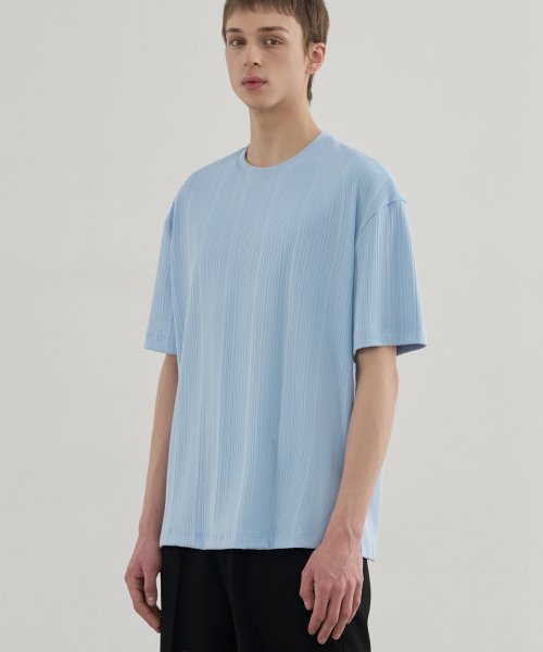 드로우핏(drawfit) 포멀릭 리브드 티셔츠 [SKYBLUE]