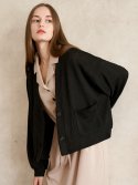 아방(AVANT-G) Linen Overfit Basic Knit Cardigan -Black