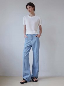 Linen pintuck denim (light blue)