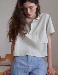 Molly half shirt (ash mint)