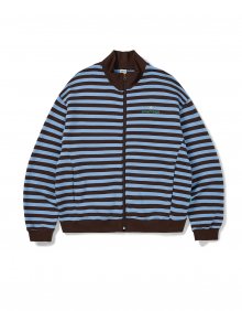 [Mmlg] STRIPE SWEAT ZIPUP (POWDER BLUE)