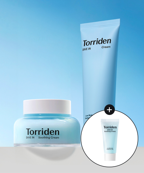 토리든(TORRIDEN) [2종세트] 다이브인 저분자 히알루론산 크림 80ml+수딩크림 80ml (+수딩크림 20ml)