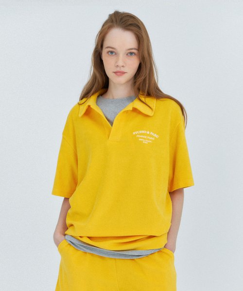 스튜디오앤파르크(STUDIO&PARC) (WOMEN) Porquerolles Terry T-Shirts_Yellow - 74,000 | 무신사 스토어