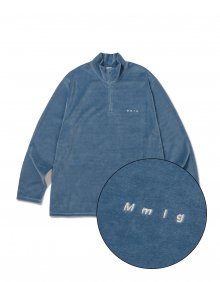 [Mmlg] BETWEEN VELOUR HALF-ZIP (BLUE)