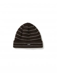 [Mmlg] FINE STRIPE KNITCAP (BROWN)