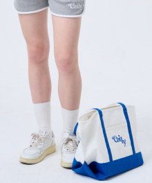 Two tone Logo Shoulder Bag_white/royal blue