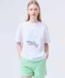 COILY Logo T-Shirt_white/sky blue