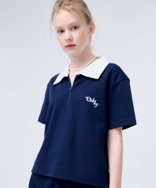 Logo Half Zip-Up Top_navy