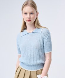 Summer Collar Knit_sky blue