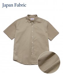 (JAPAN FABRIC) SEERSUCKER SS SHIRT BEIGE