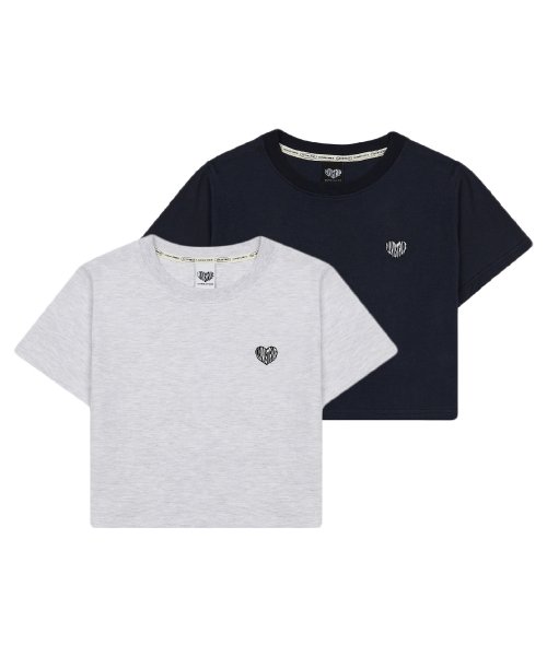 LUV IS TRUE☆韓国☆2枚セット☆ SU 2PACK HEART CROP TEE 半袖T-